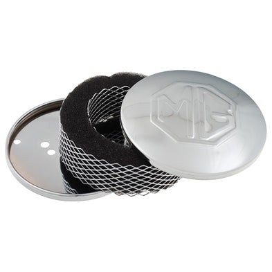 Luftfilter i krom med MG logo 1½" (4)