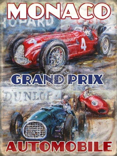 Monaco Grand Prix Automobile metal 30x40cm