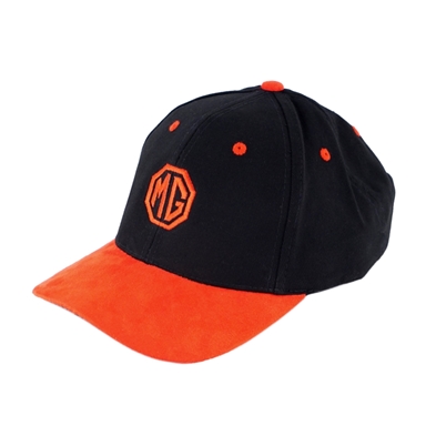 MG cap sort med rød MG Logo & skygge