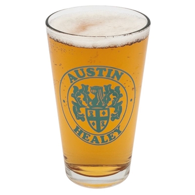 Ølglassæt m. Austin Healey logo i kasse med 4 glas