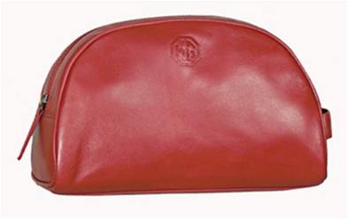 Makeup taske lille - bærrødt læder med MG logo