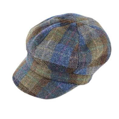 Lady Cap blå/grøn i Harris Tweed one size (1)