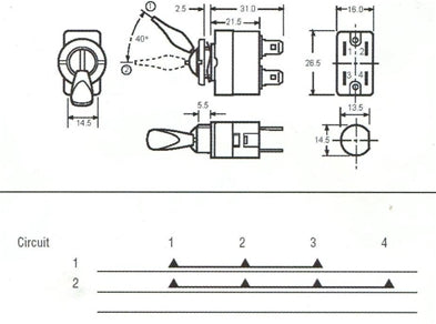 Toggle switch 1 position (3)