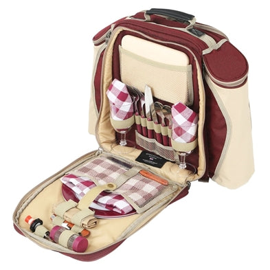 Picninc deluxe rygsæk til 2 personer bærrød (1)