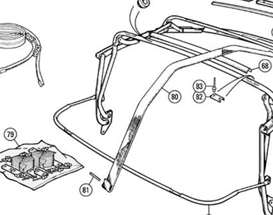 Kaleche webbing / bånd (sæt) til TR5 & 6* (2)