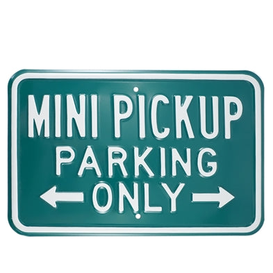 Mini pickup parking only emaljeskilt