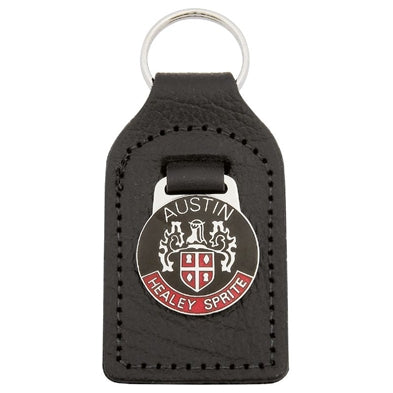 Nøglering Austin Healey Sprite Rød logo i læder
