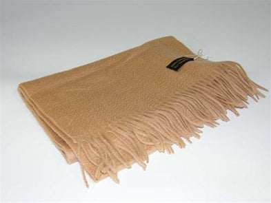 Lambswool halstørklæde Camel 150x30 cm