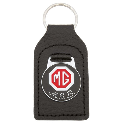 Nøglering MGB logo sort/rød - sort læder