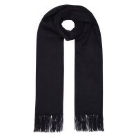 Sort sjal i blød lambswool 200x70 cm