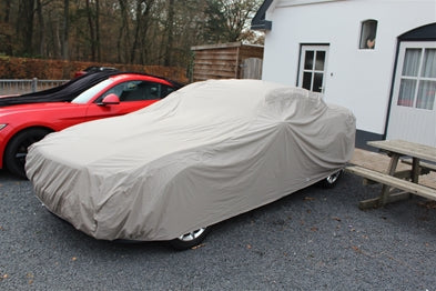 Carcover udendørs beige str. L vandtæt & åndbart (1)
